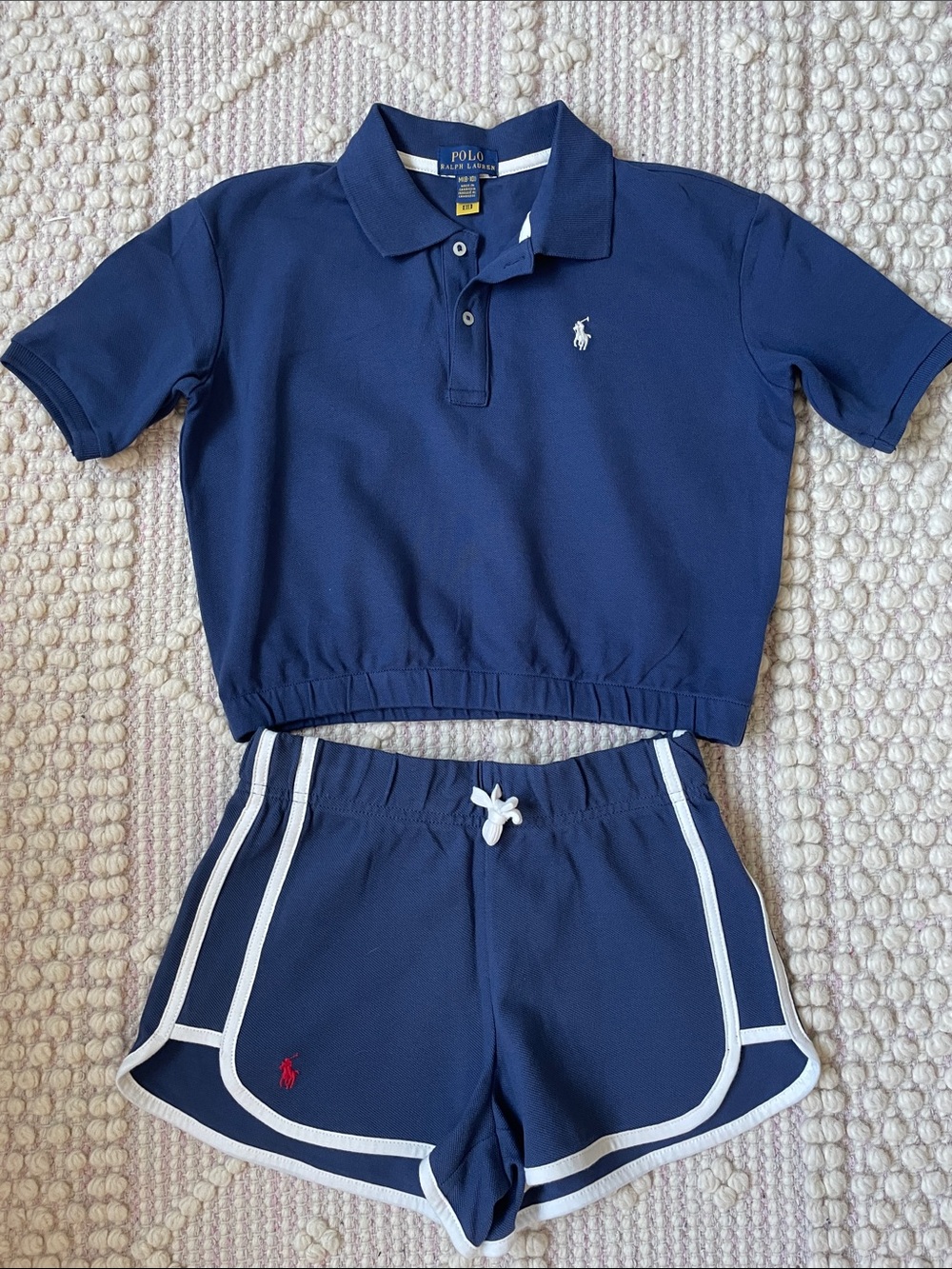 Polo Ralph Lauren Girls 2-piece Matching Set NWT Condition Polo&Shorts Sz M/8-10